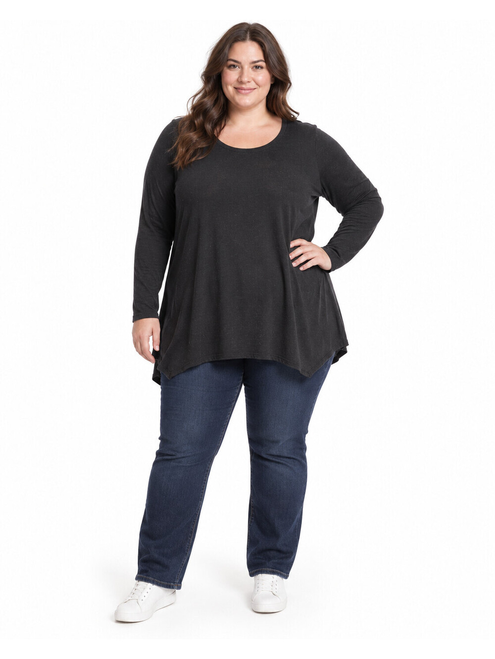 Torrid Classic Fit Tunic Top Women's Size 5 5X Black Long Sleeve Heavy Pilling